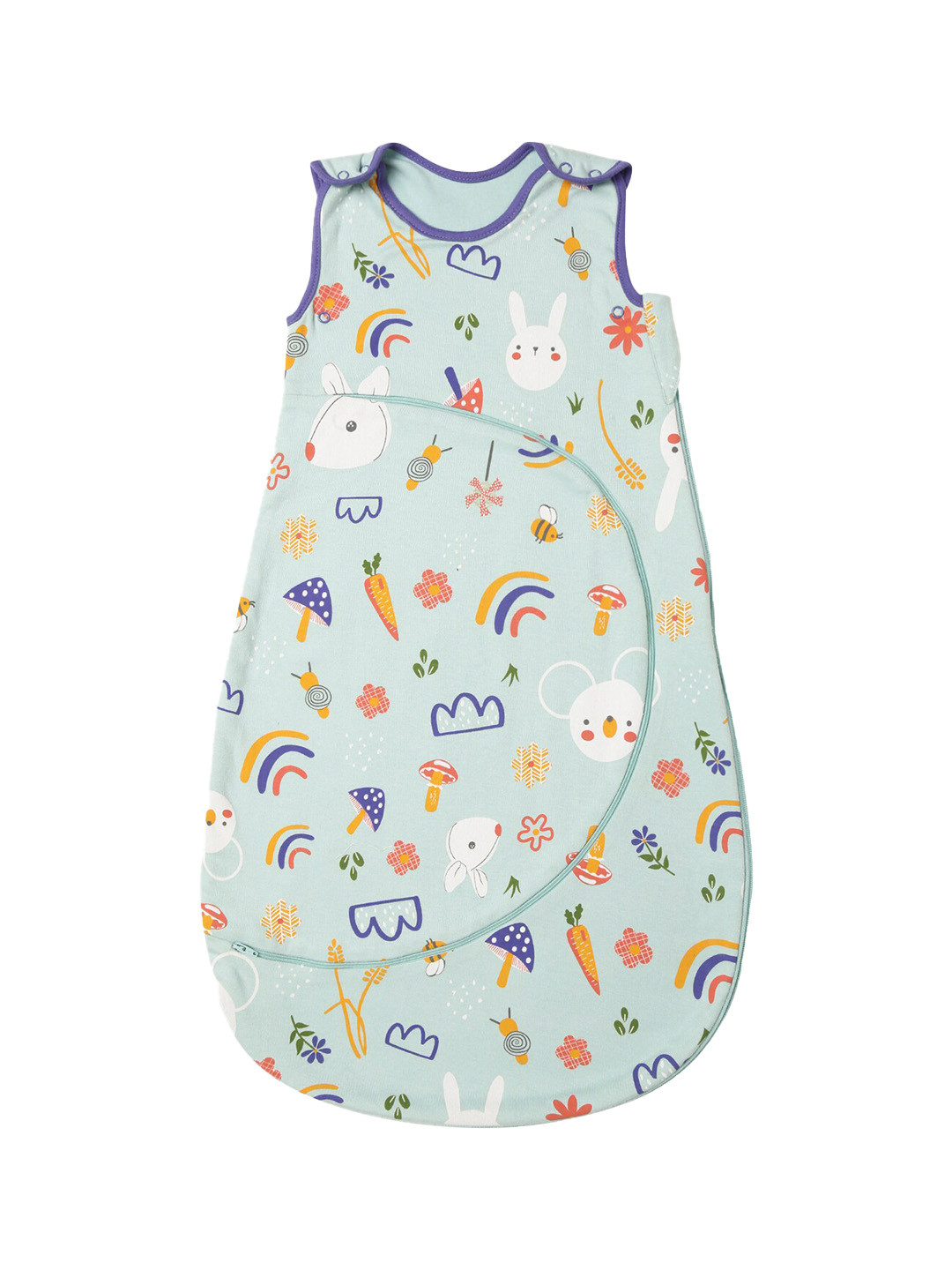 MiArcus Printed Premium Soft 100% Cotton Sleeping Bag for Baby's Comfortable Sleep - Blue