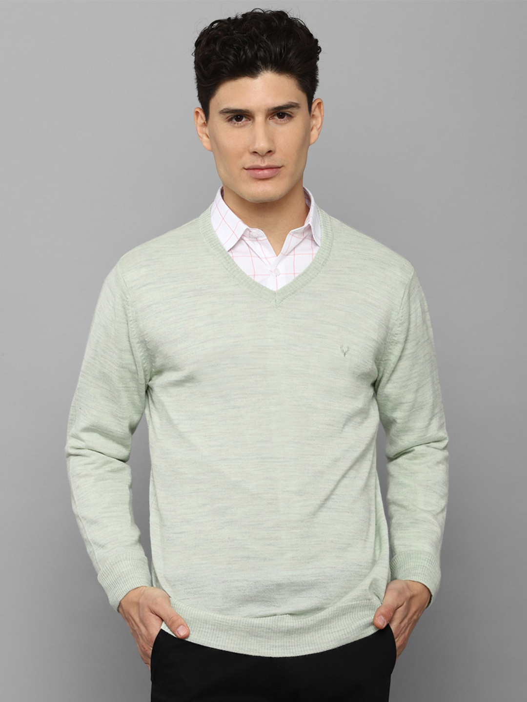 Allen Solly Men Green Solid Pullover