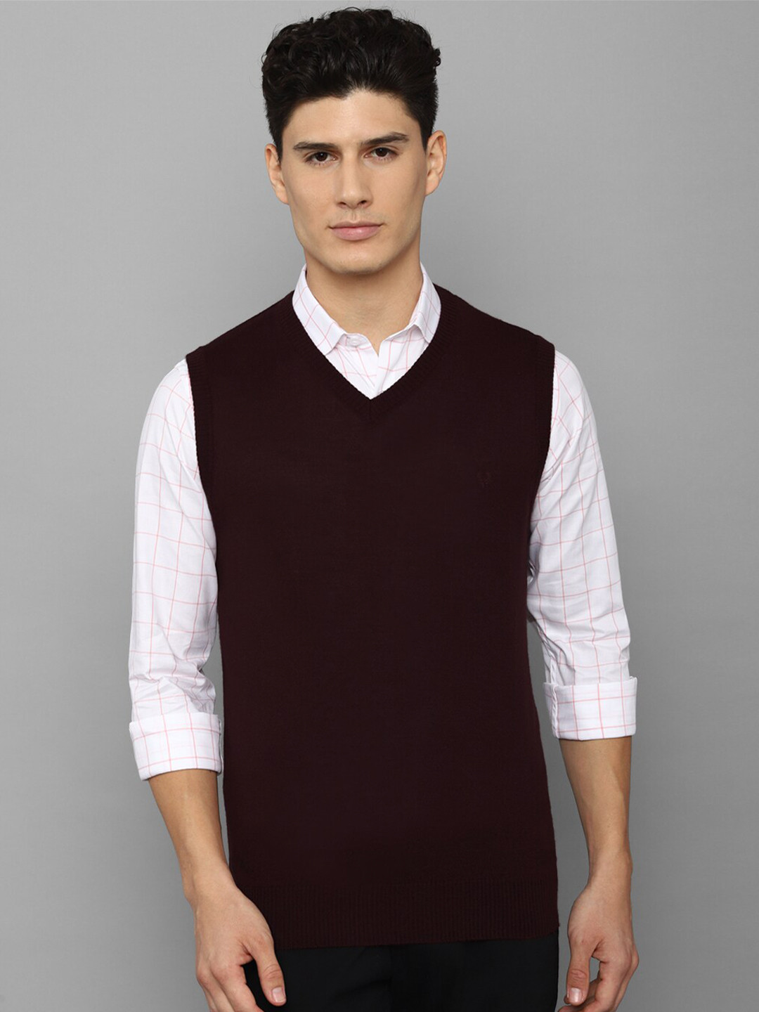 Allen Solly Men Maroon Sweater Vest