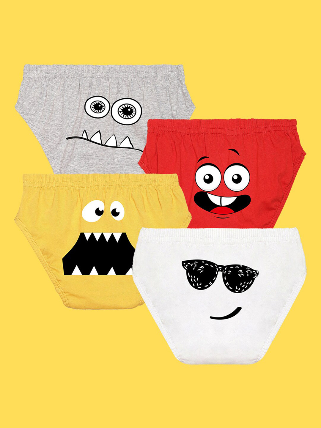 NUSYL Boys Pack Of 4 Printed Cotton Basic Briefs NUBCBRFPO4.0022