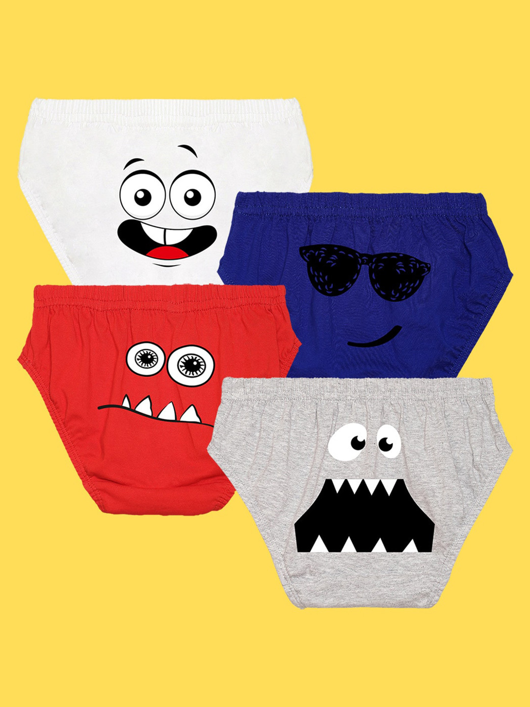 NUSYL Boys Pack Of 4 Printed Cotton Basic Briefs NUBCBRFPO4.0021