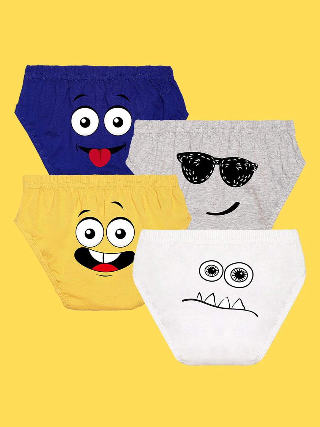 NUSYL Boys Pack Of 4 Printed Cotton Basic Briefs NUBCBRFPO4.0023