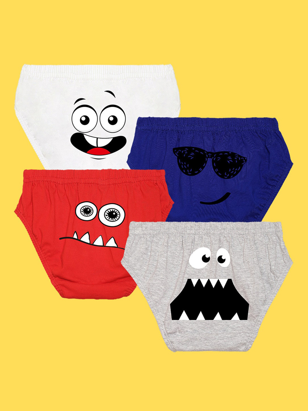 NUSYL Boys Pack Of 4 Printed Cotton Basic Briefs NUBCBRFPO4.0021
