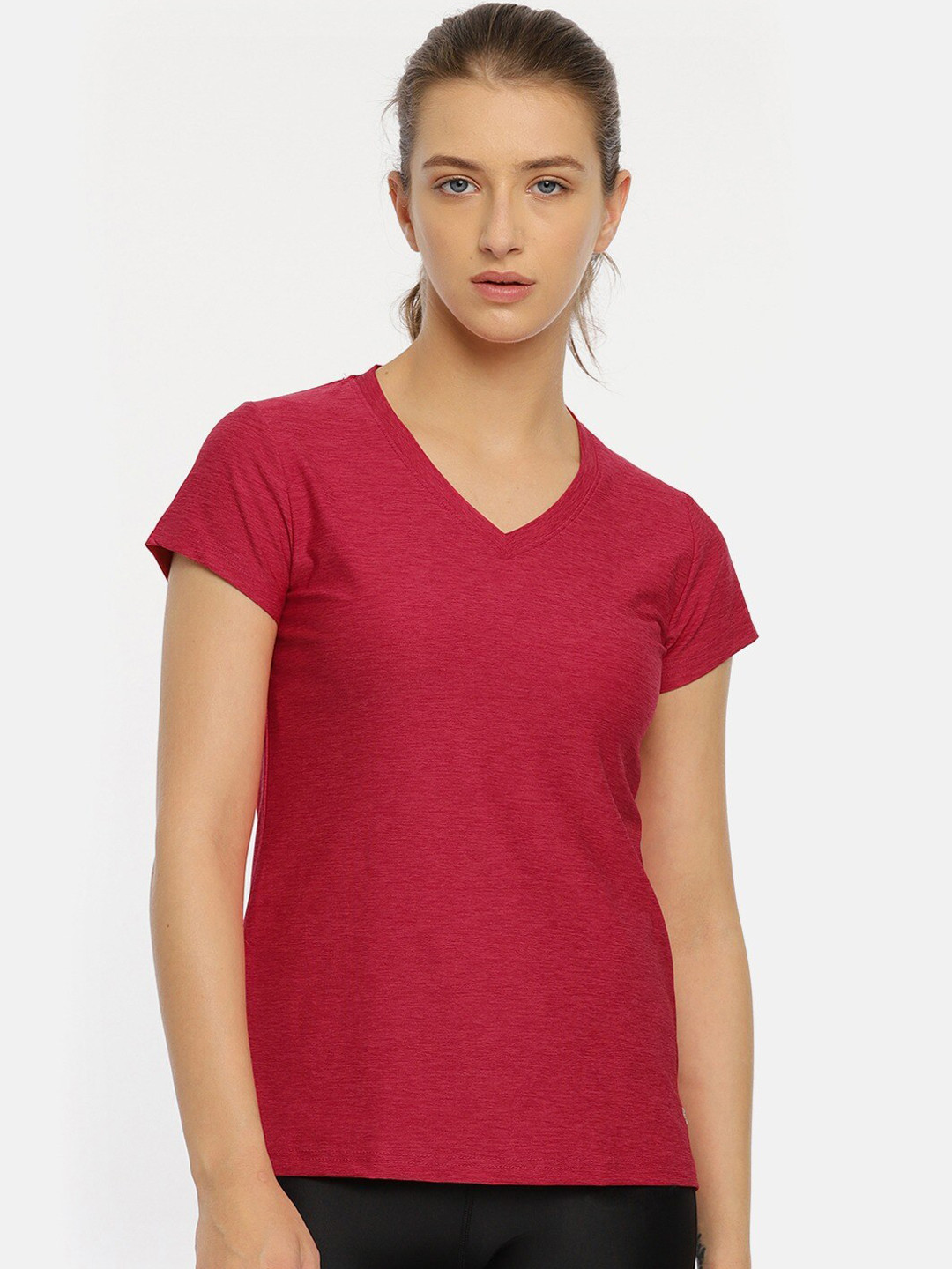 Kanvin Women Red Solid Lounge T-shirt