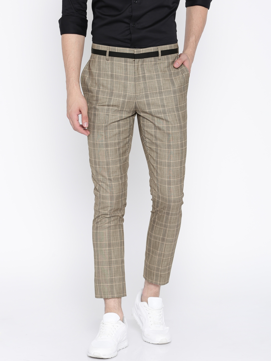 Cigarette trousers  BrownChecked  Ladies  HM IN