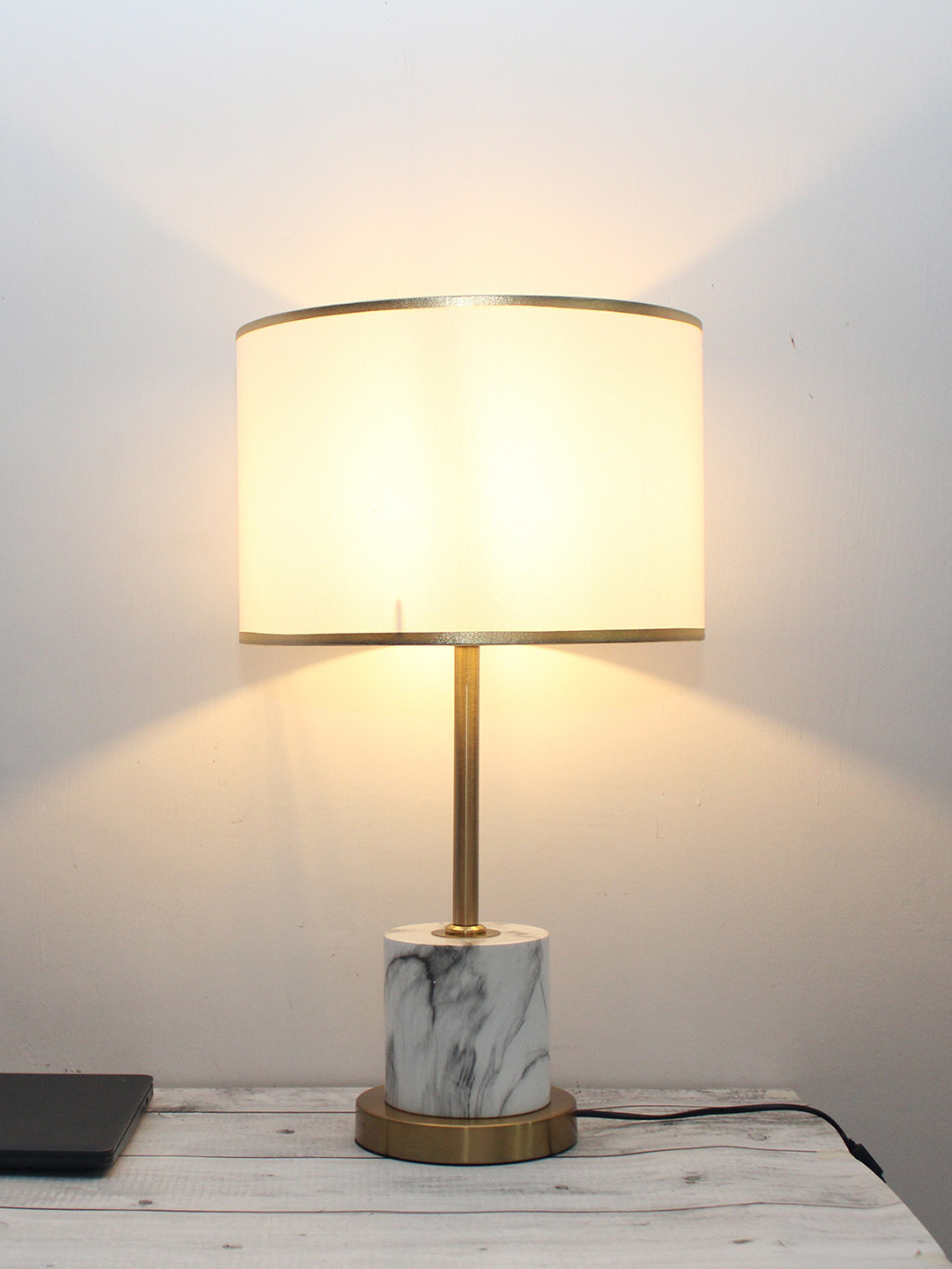 SHREE KALA HOME DECOR White Textured Table Lamps
