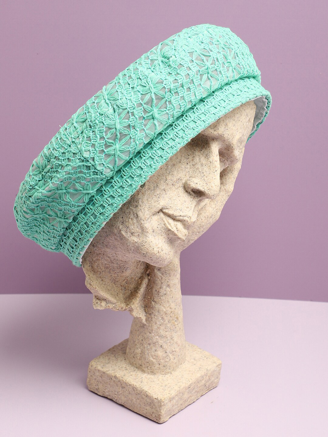 HAUTE SAUCE   Women Green Textured Beret Cap