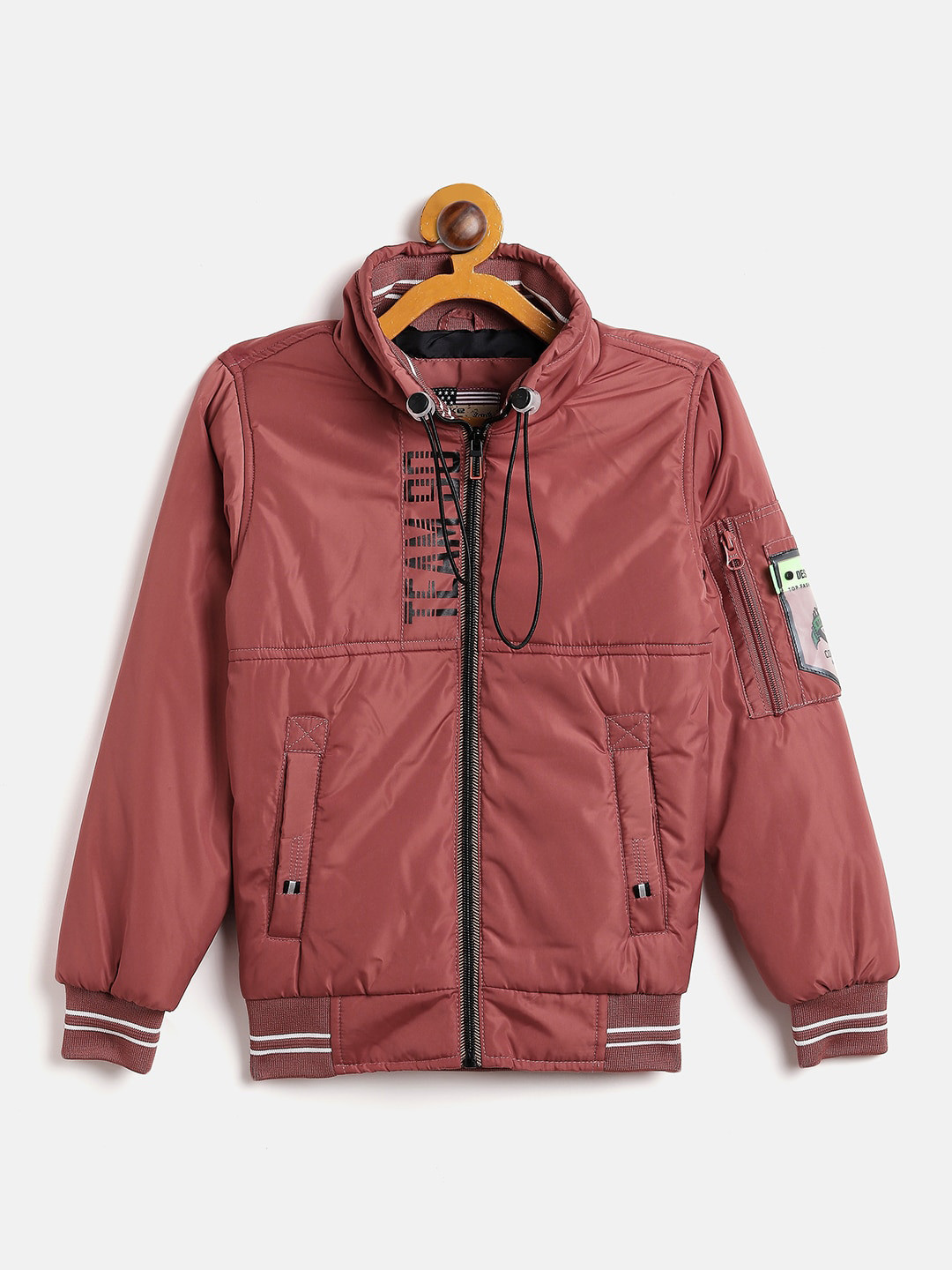 Duke Kids Boys Red Solid Varsity Jacket