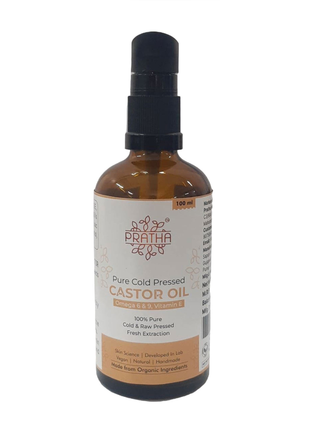 Pratha Hexane Free 100% Pure Cold Pressed Castor Oil - 100ml