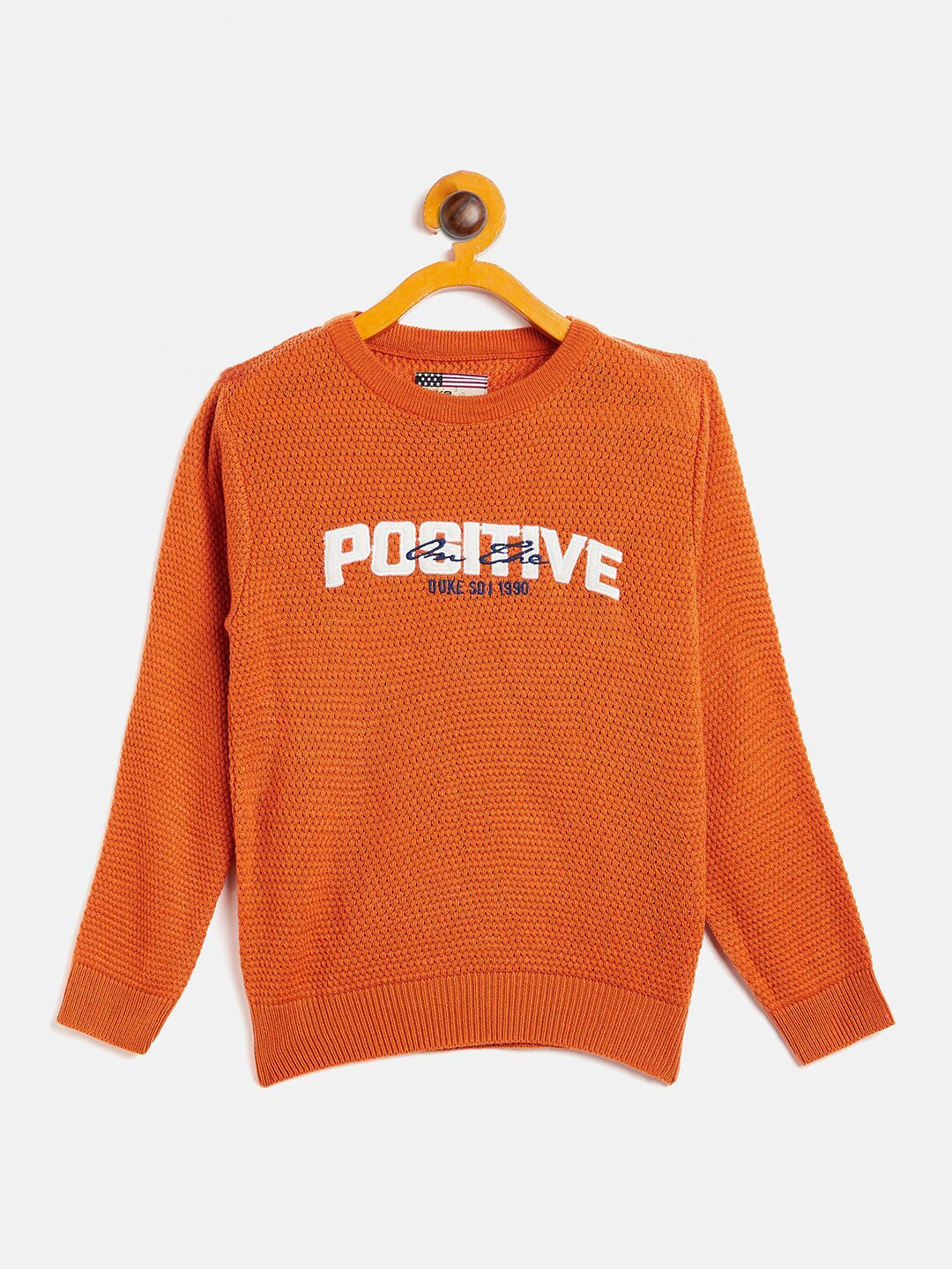 Duke Boys Orange & White Cable Knit Pullover