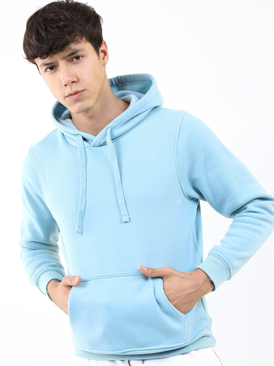 KETCH Men Blue Hooded Pullover Sweatshirt