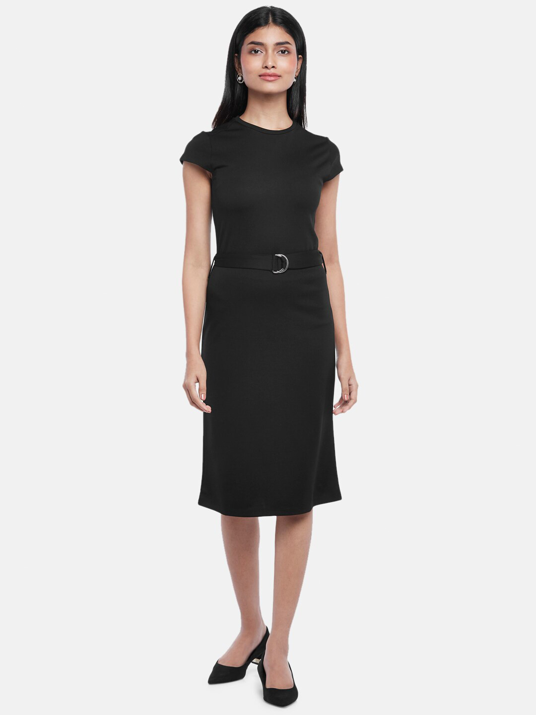 Annabelle by Pantaloons Black Formal Sheath Dress