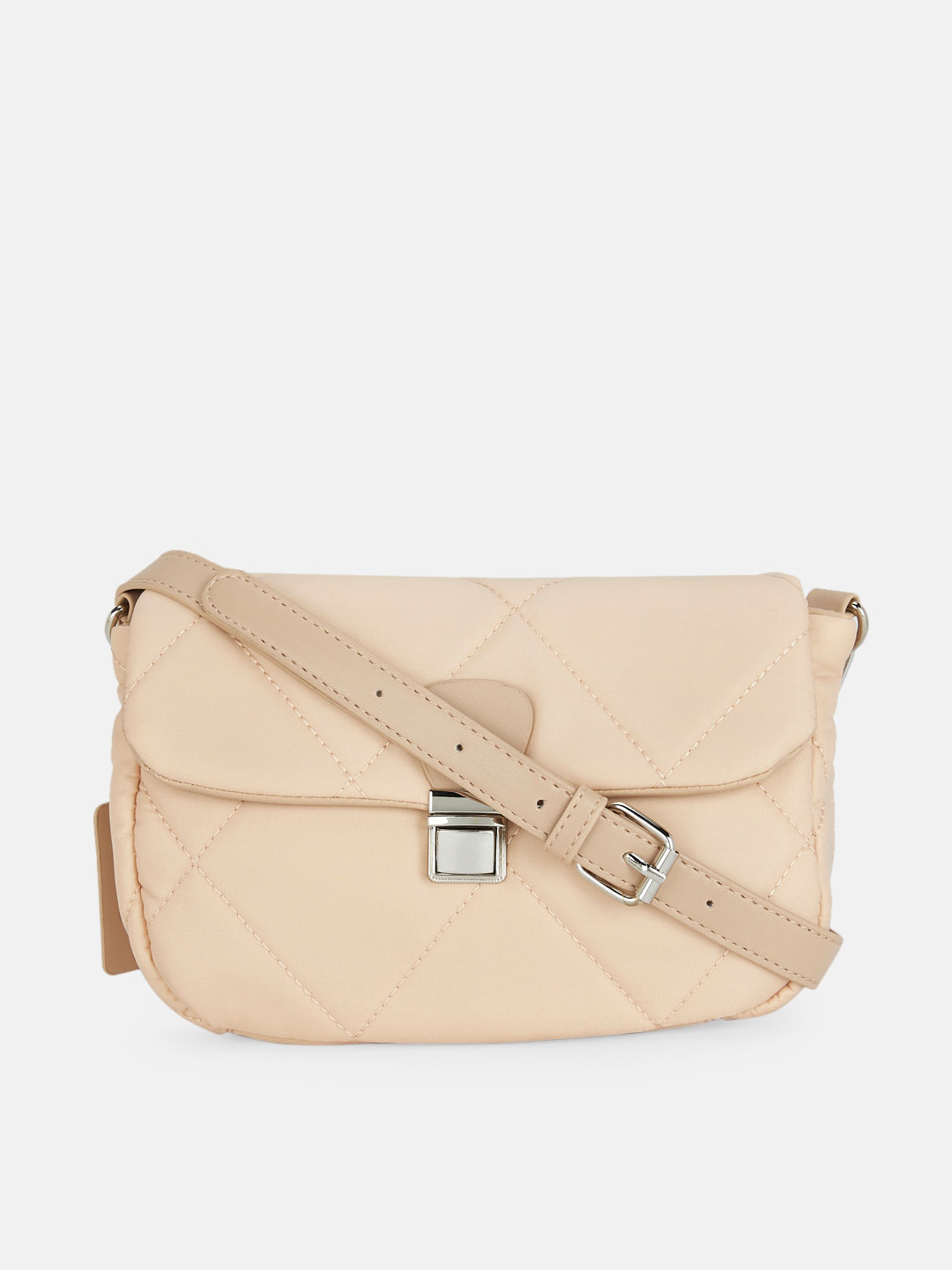 Forever Glam by Pantaloons Beige Structured Sling Bag