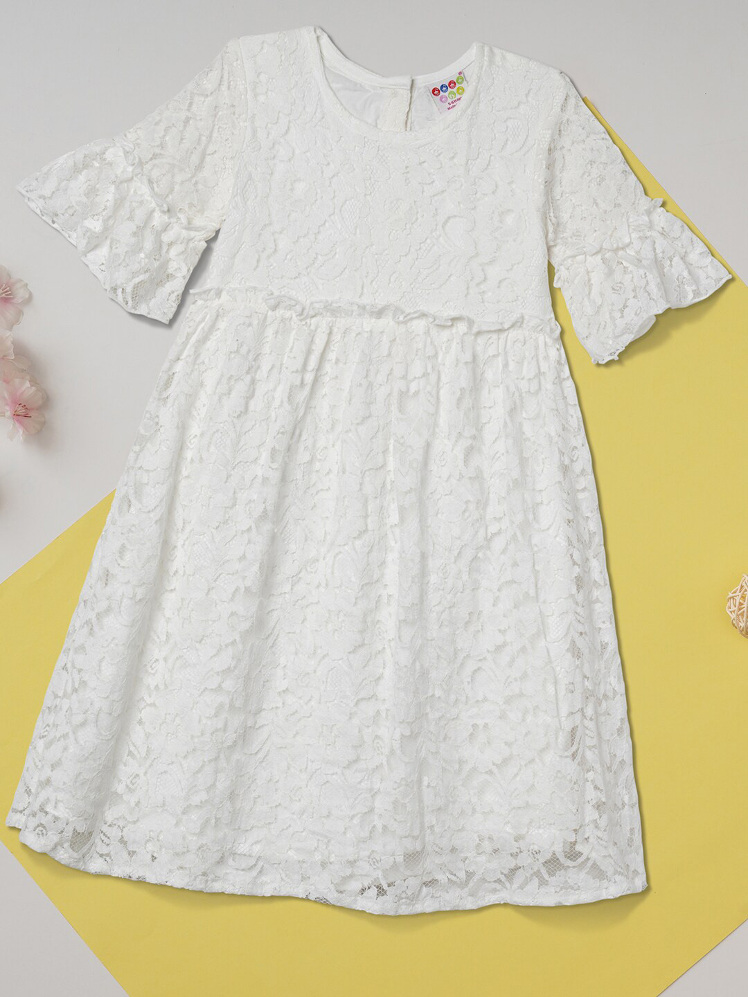 ZION Girls White Lace Dress