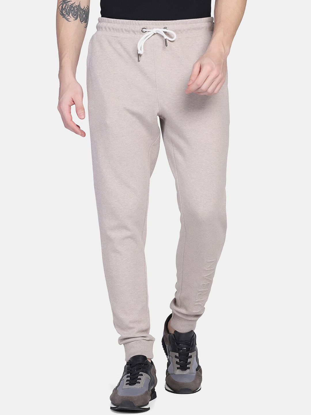 Blackberrys Men Beige Solid Track Pants