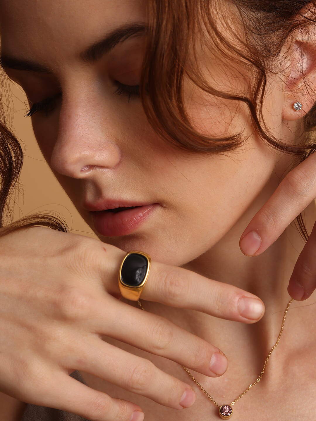 PALMONAS 18K Gold-Plated Finger Ring
