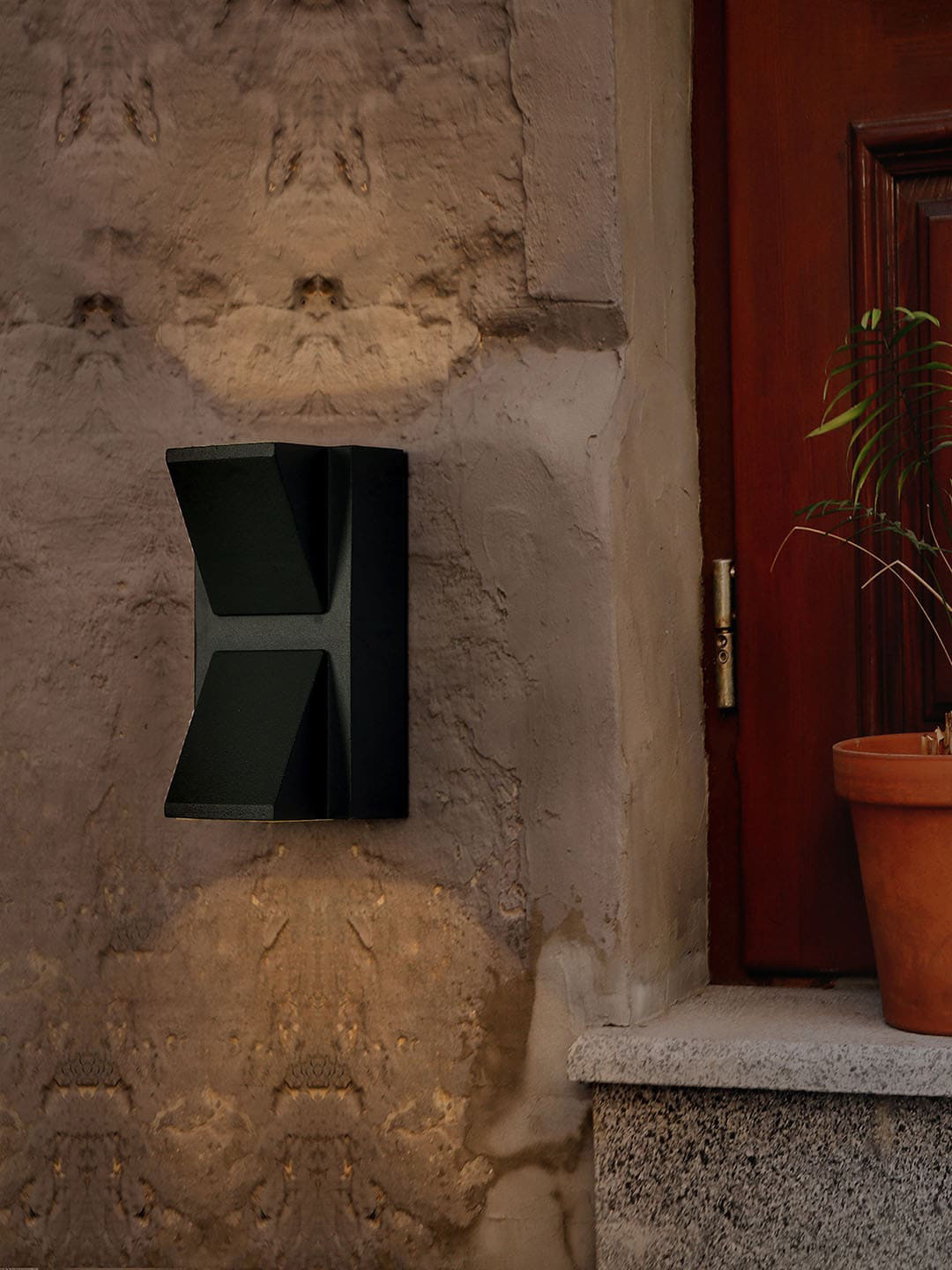 Fos Lighting Grey Solid Rectangle Aluminum Dual LED Lights Outdoor Wall Lamp