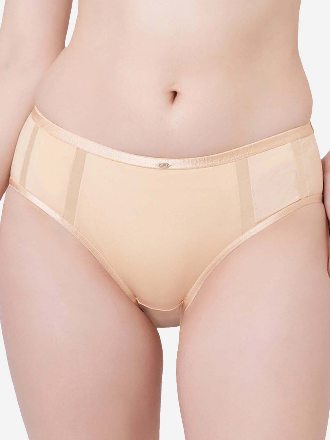 Soie Women Nude High Waist Full Coverage Brief