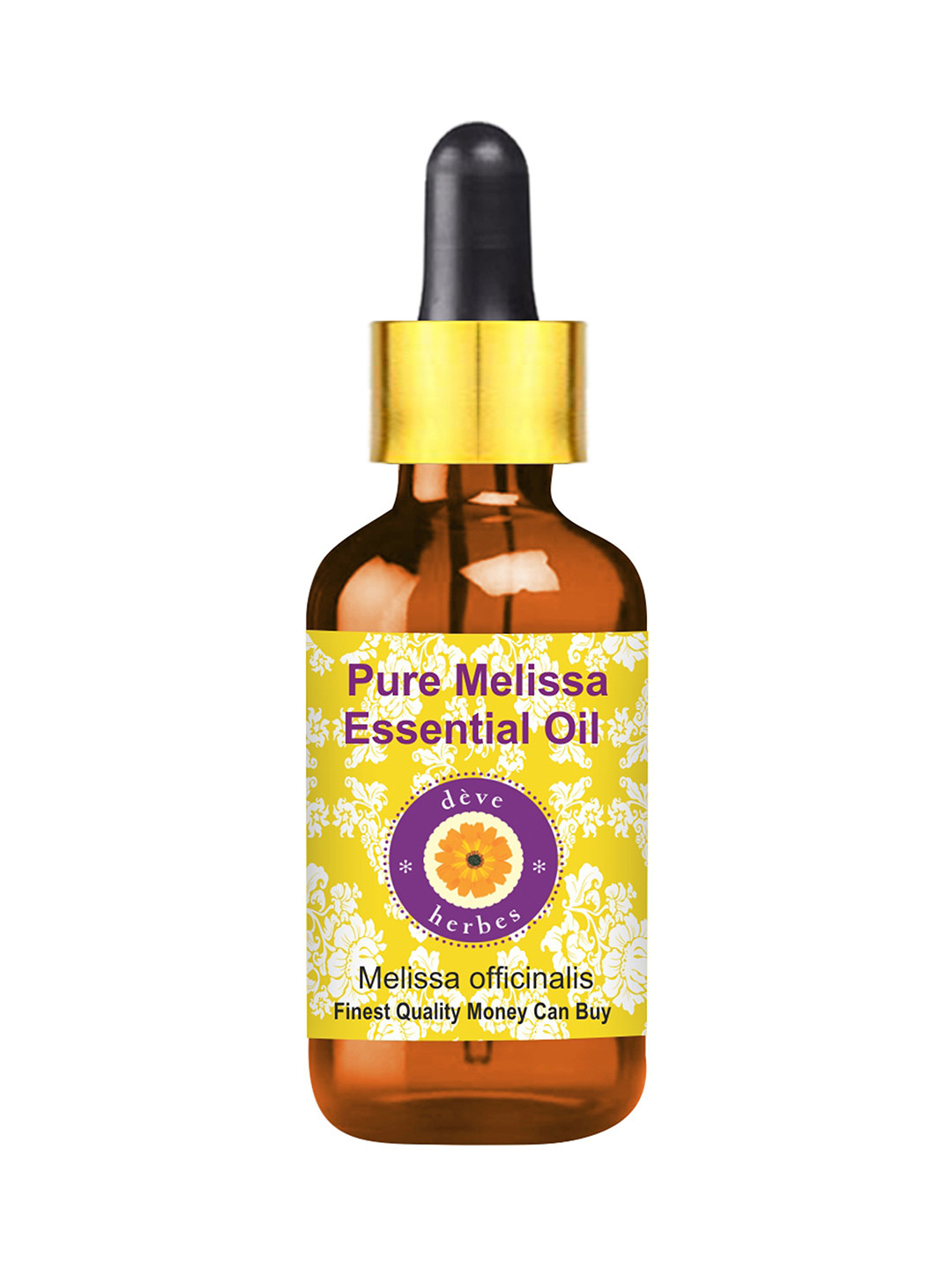 Deve Herbes Pure Melissa Essential Oil with Glass Dropper Natural Therapeutic Grade 15ml