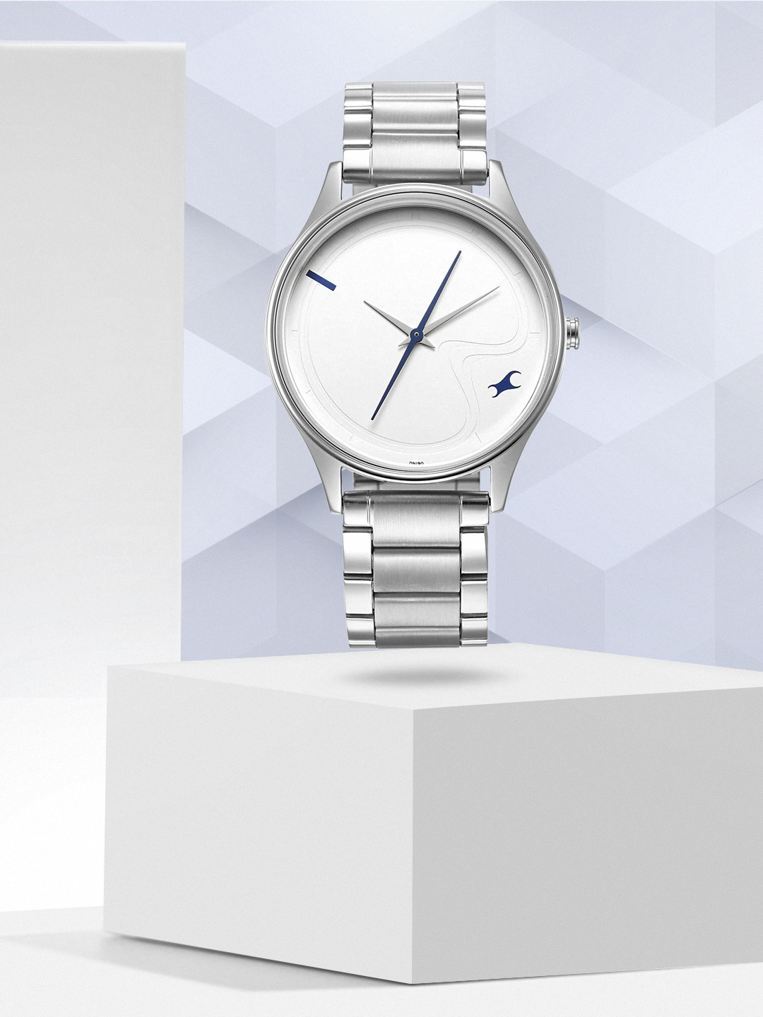 Fastrack Men White Brass Dial & Steel Toned Straps Analogue Watch 3290SM01