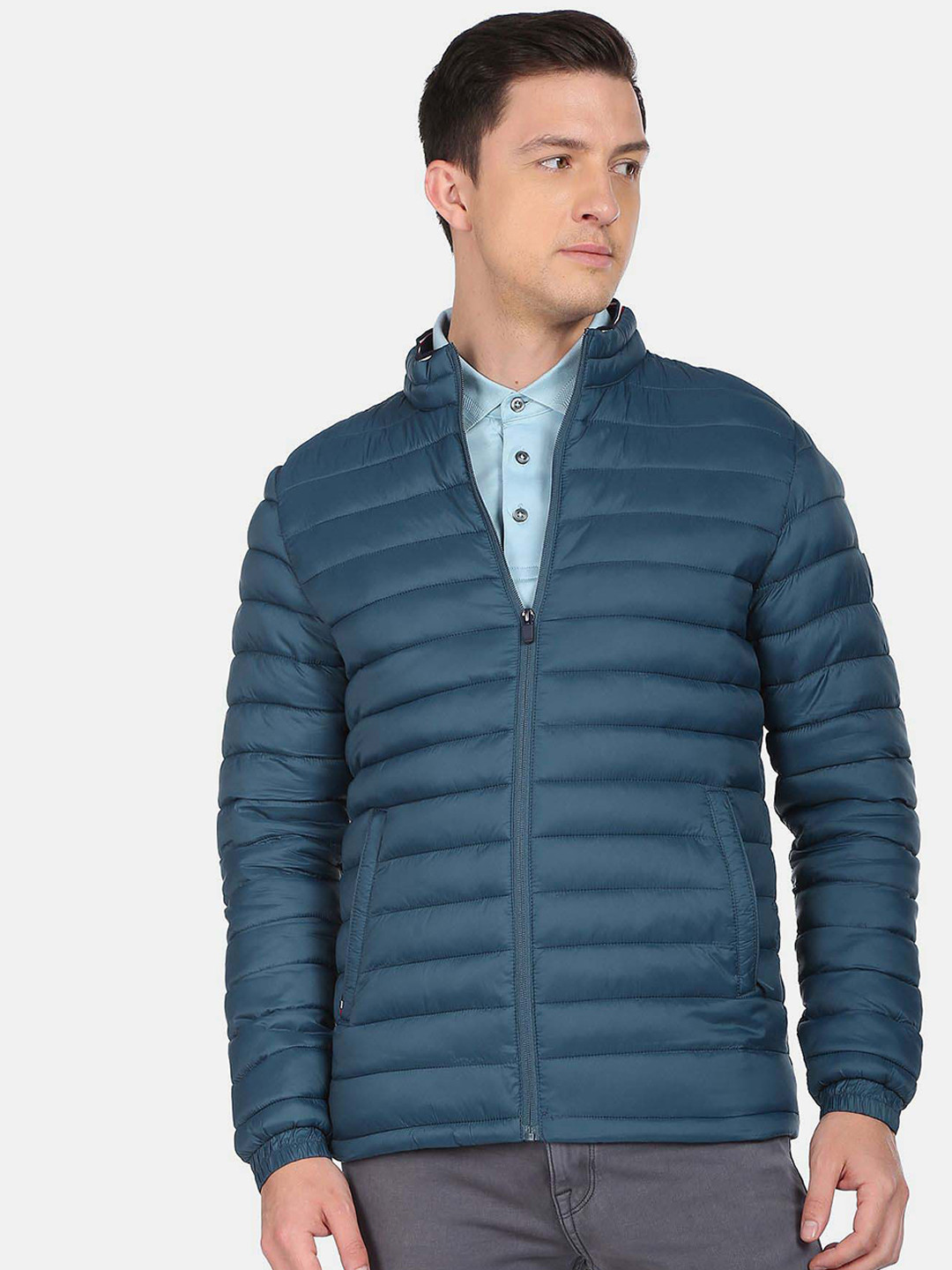 Arrow Sport Men Green Puffer Jacket