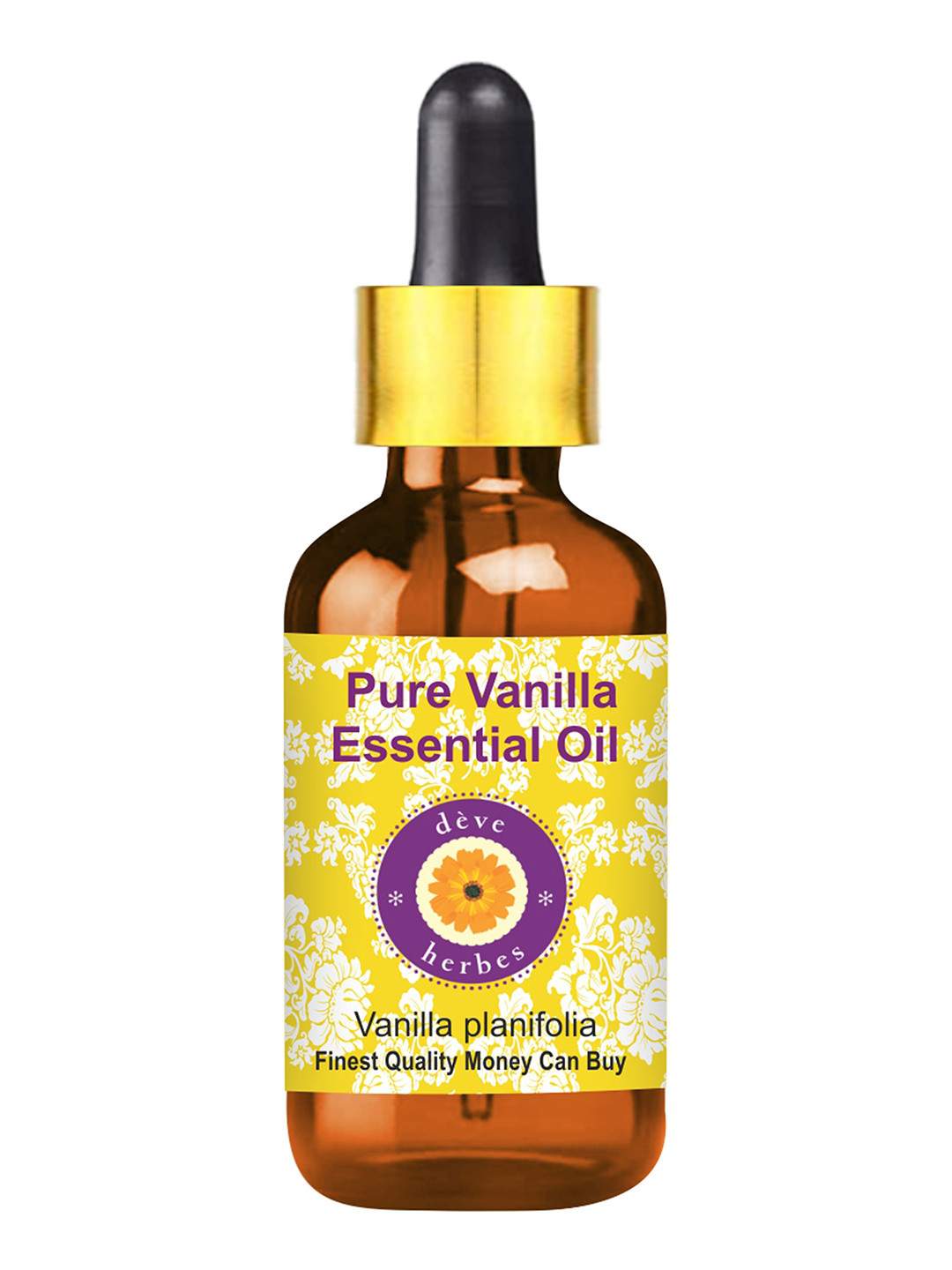 Deve Herbes Pure Vanilla Essential Oil with Glass Dropper Natural Therapeutic Grade 10ml