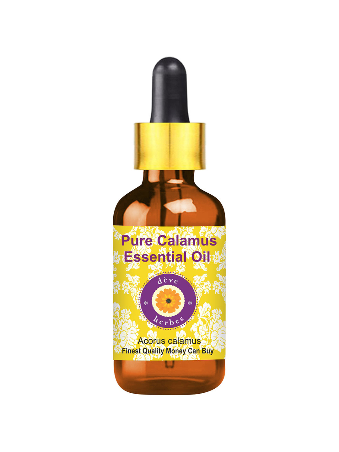 Deve Herbes Pure Calamus Essential Oil with Glass Dropper - Steam Distilled - 10ml