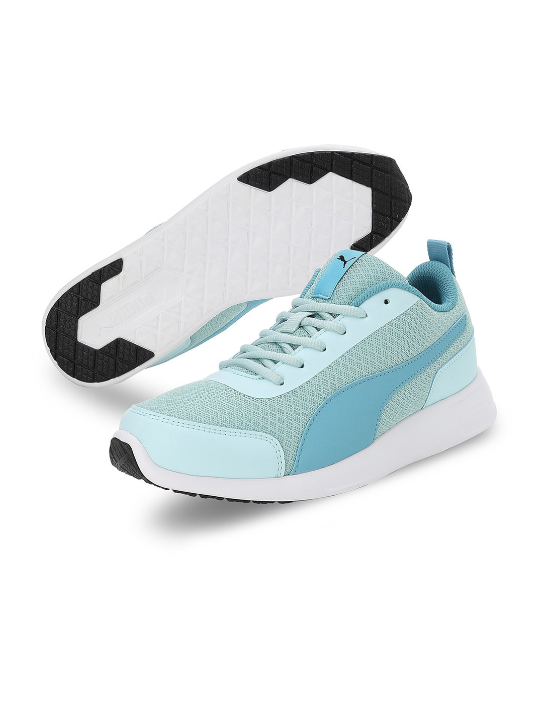 Puma Women Blue PUMA Harper Women's Shoes Woven Design High-Top Sneakers