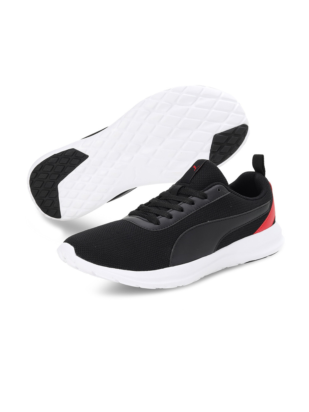 Puma Men Black Woven Design Sneakers