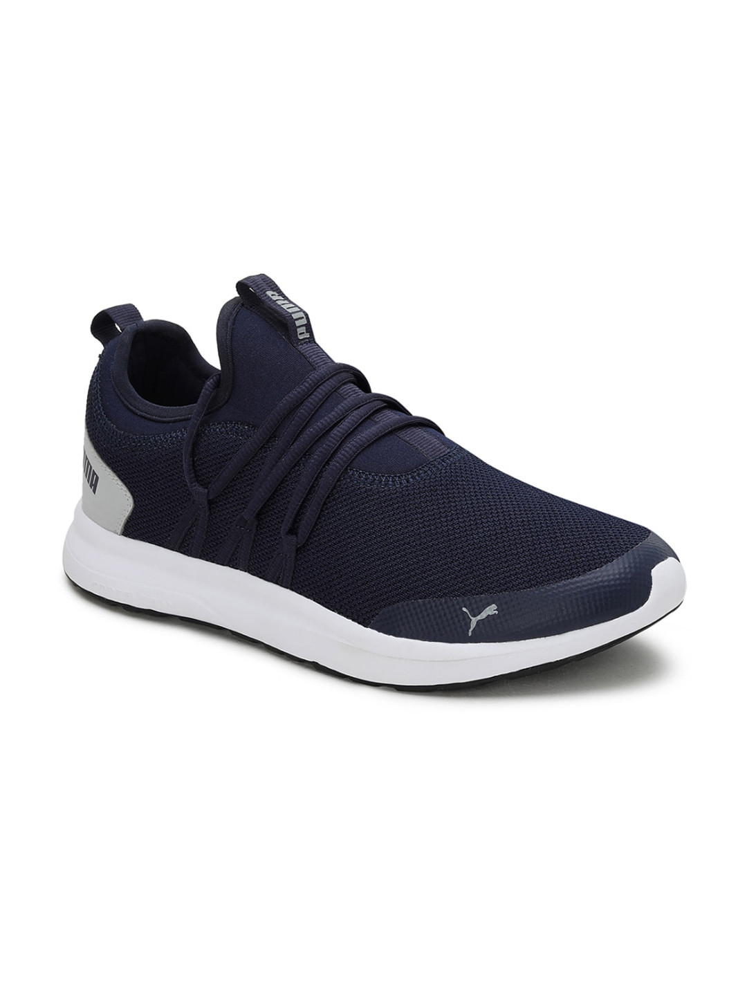 Puma Men Navy Blue Woven Design Skipper Sneakers