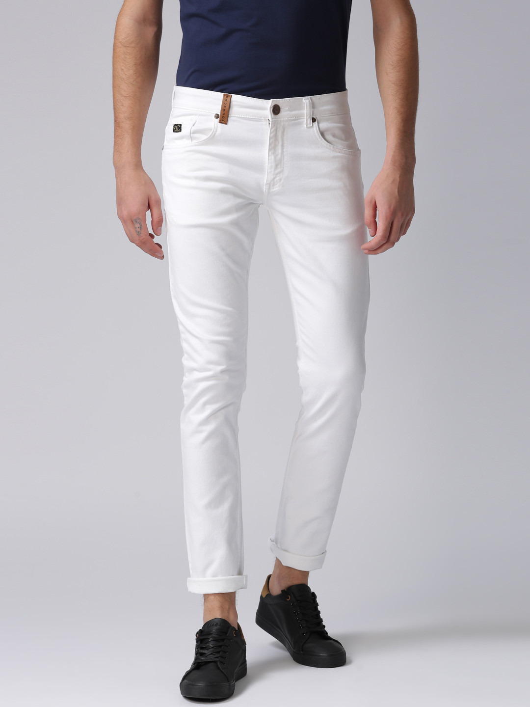 Buy YWC Men White Skinny Fit Low Rise 