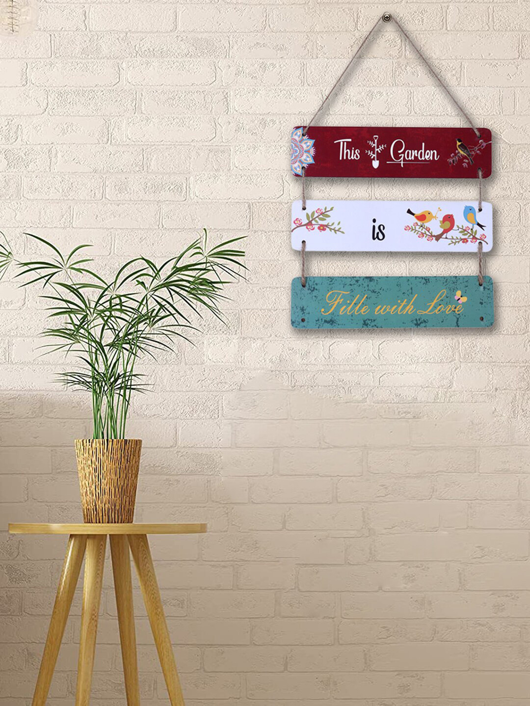 Kuber Industries Wall Hanging Quotes Wood Ethnic Motifs Glossy Signs and Plaques-11.4In