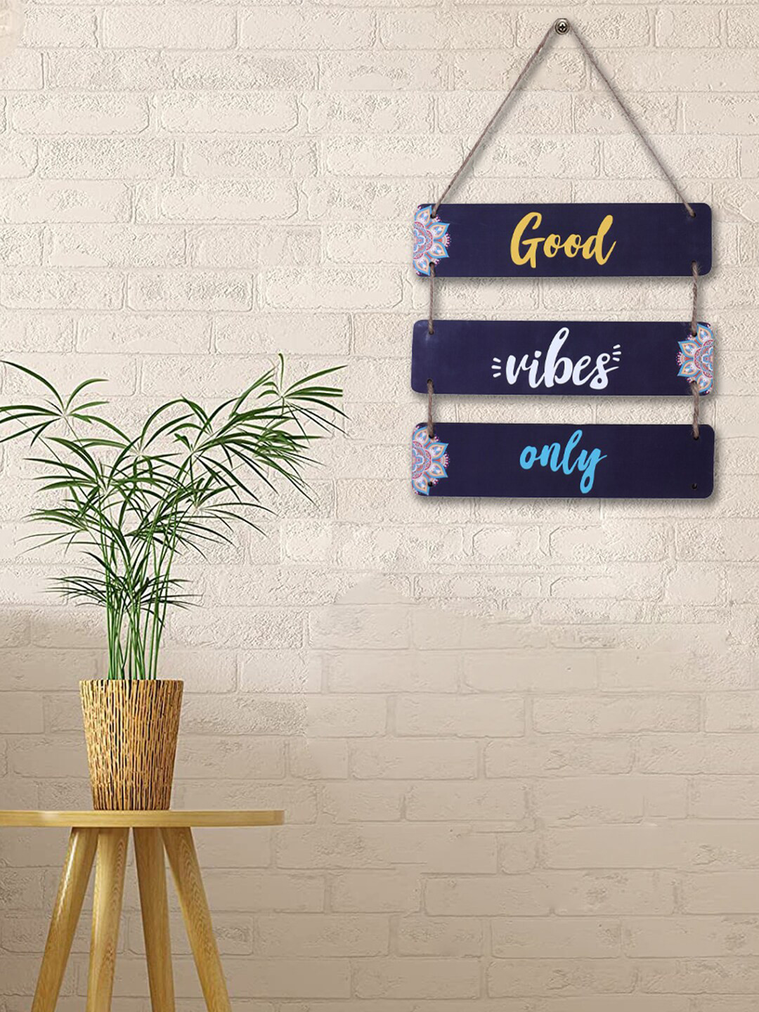 Kuber Industries Wall Hanging Quotes Wood Floral Matte Hall Signs and Plaques-11.8In
