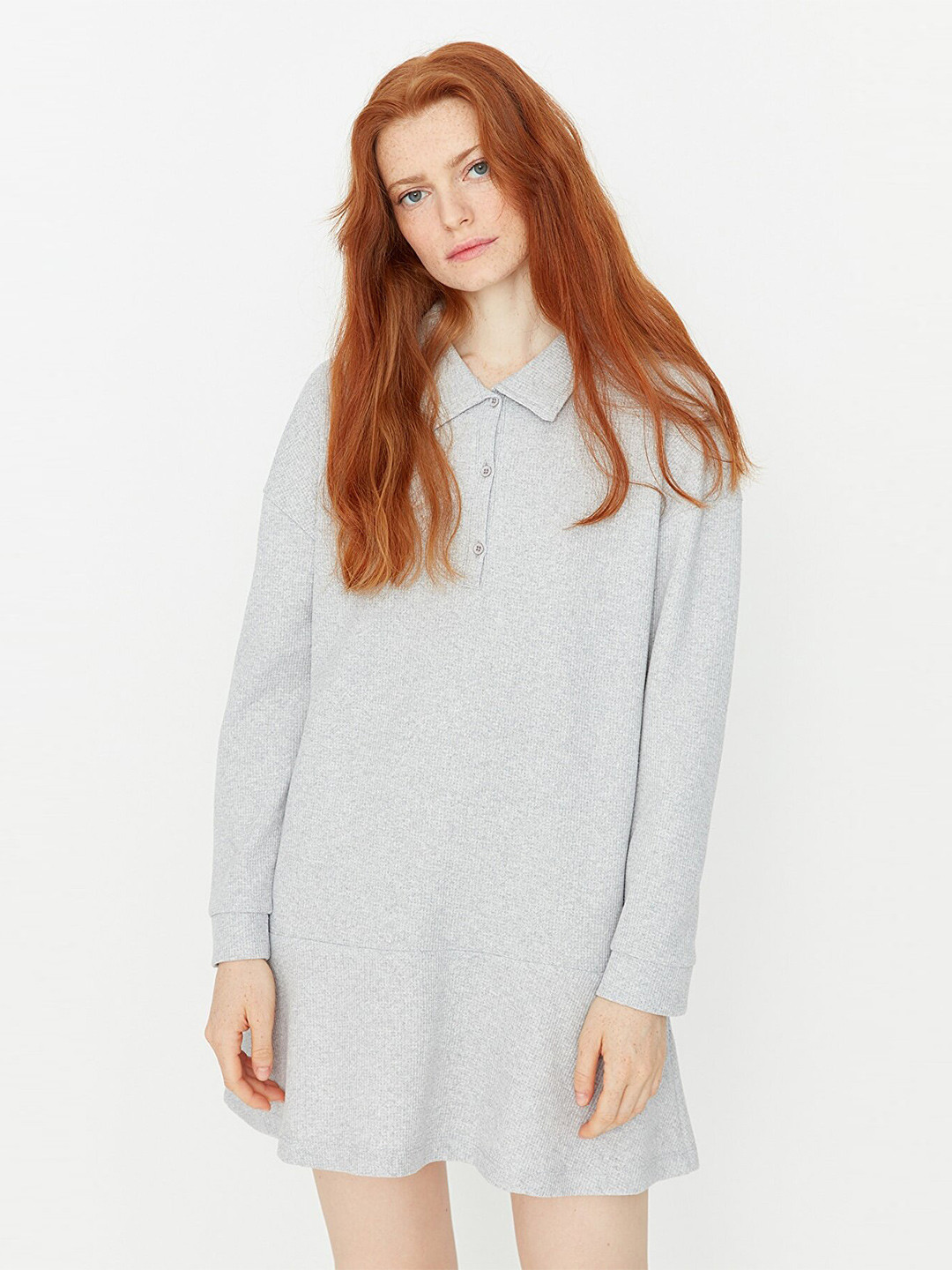 Trendyol Women Grey T-shirt Mini Dress
