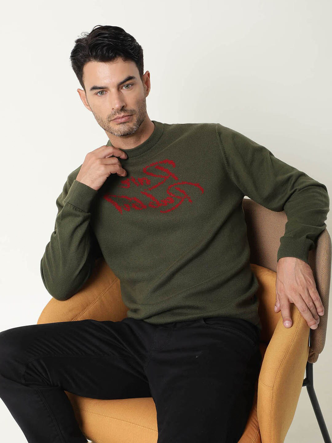 RARE RABBIT Men Teedo Slim Fit Printed Sweatshirt