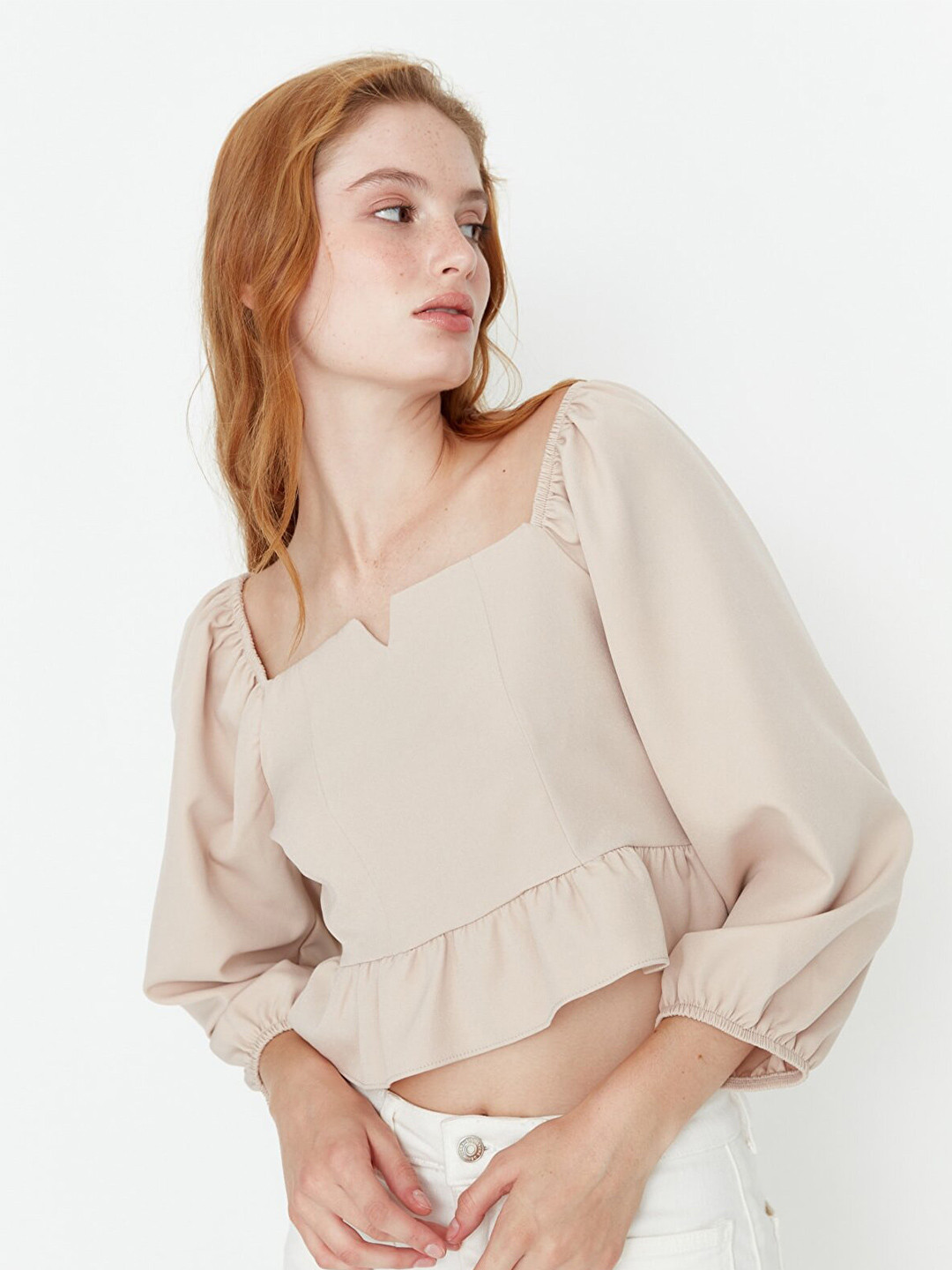 Trendyol Puff Sleeves Crop Top