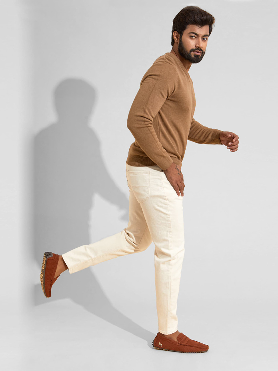 NEEMANS Men Brown Woven Design Loafers