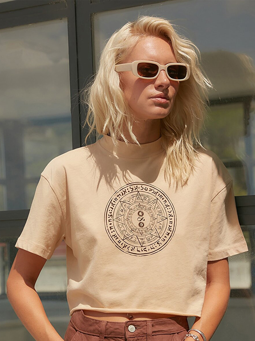 Trendyol Women Printed Cropped T-shirt