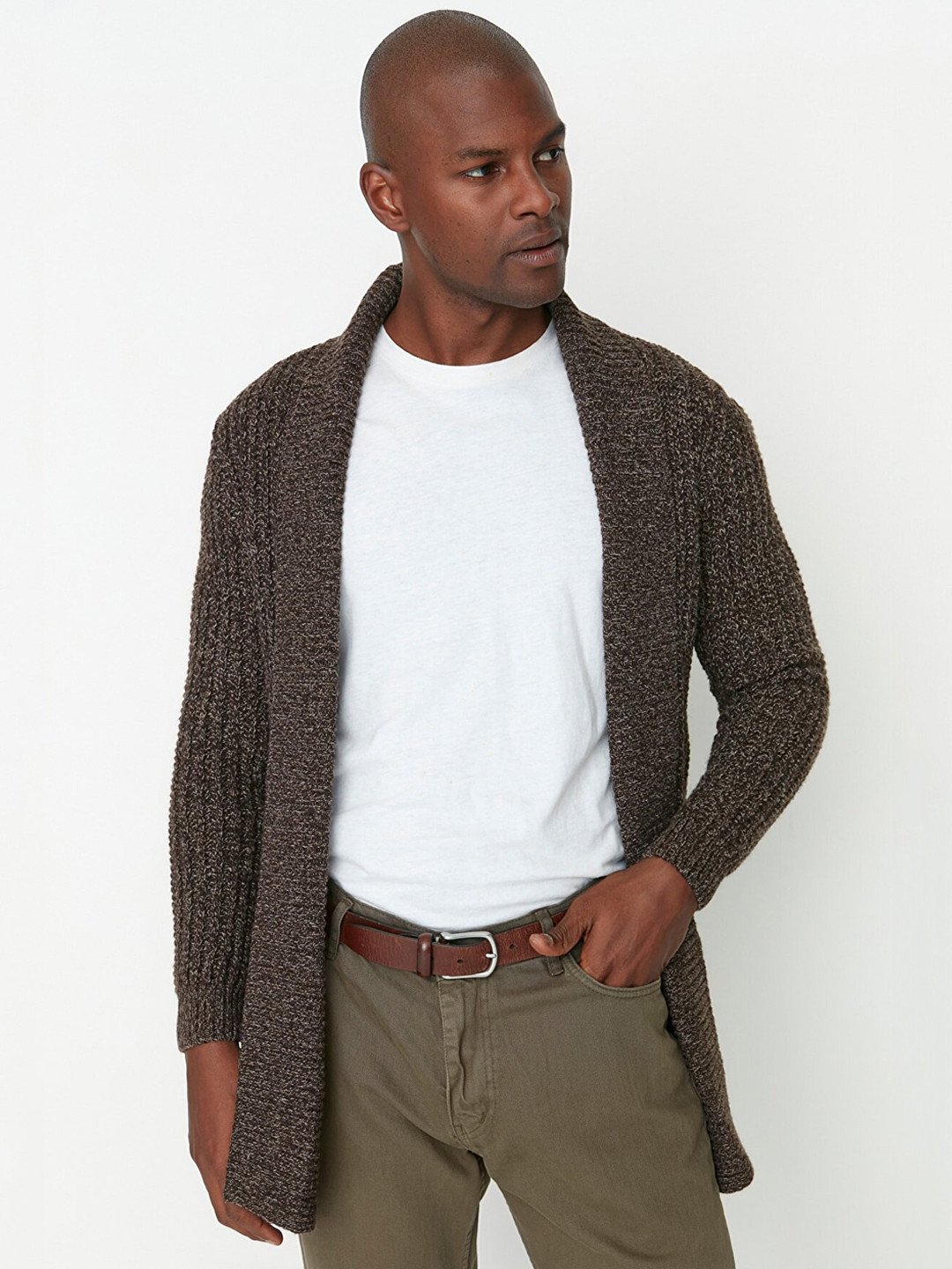 Trendyol Men Brown Longline Bomber Jacket