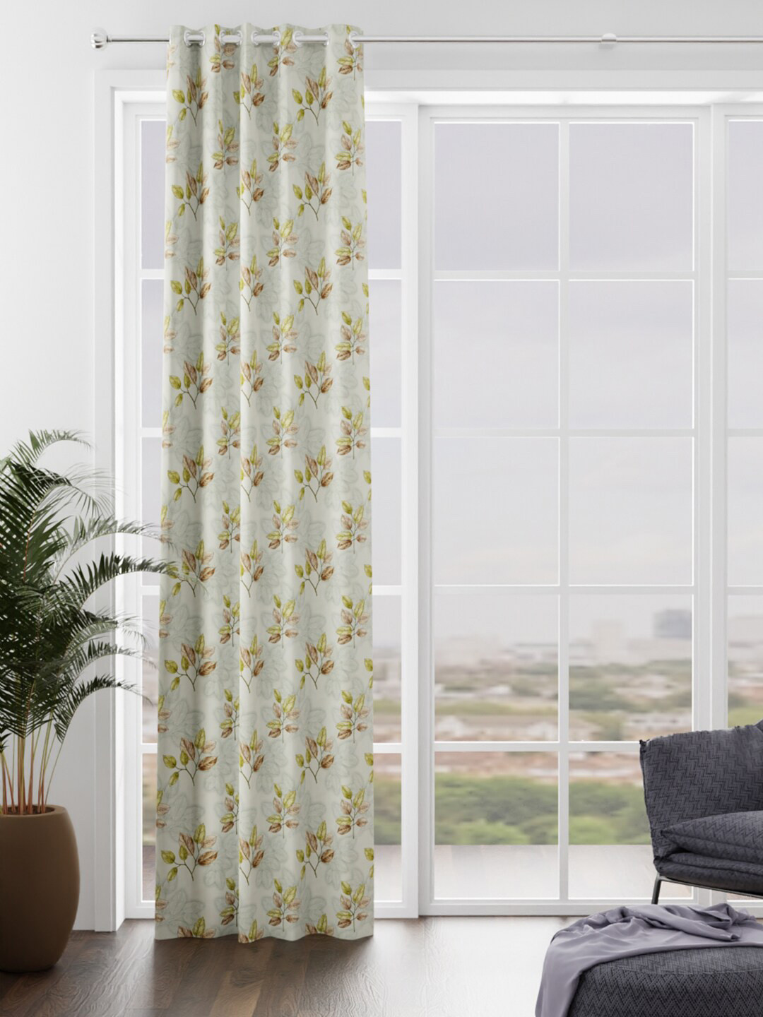 KOPA Green & Beige Floral Door Curtain