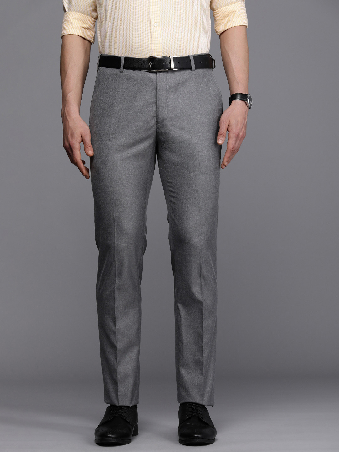 Raymond Men Slim Fit Flat Front Formal Trousers