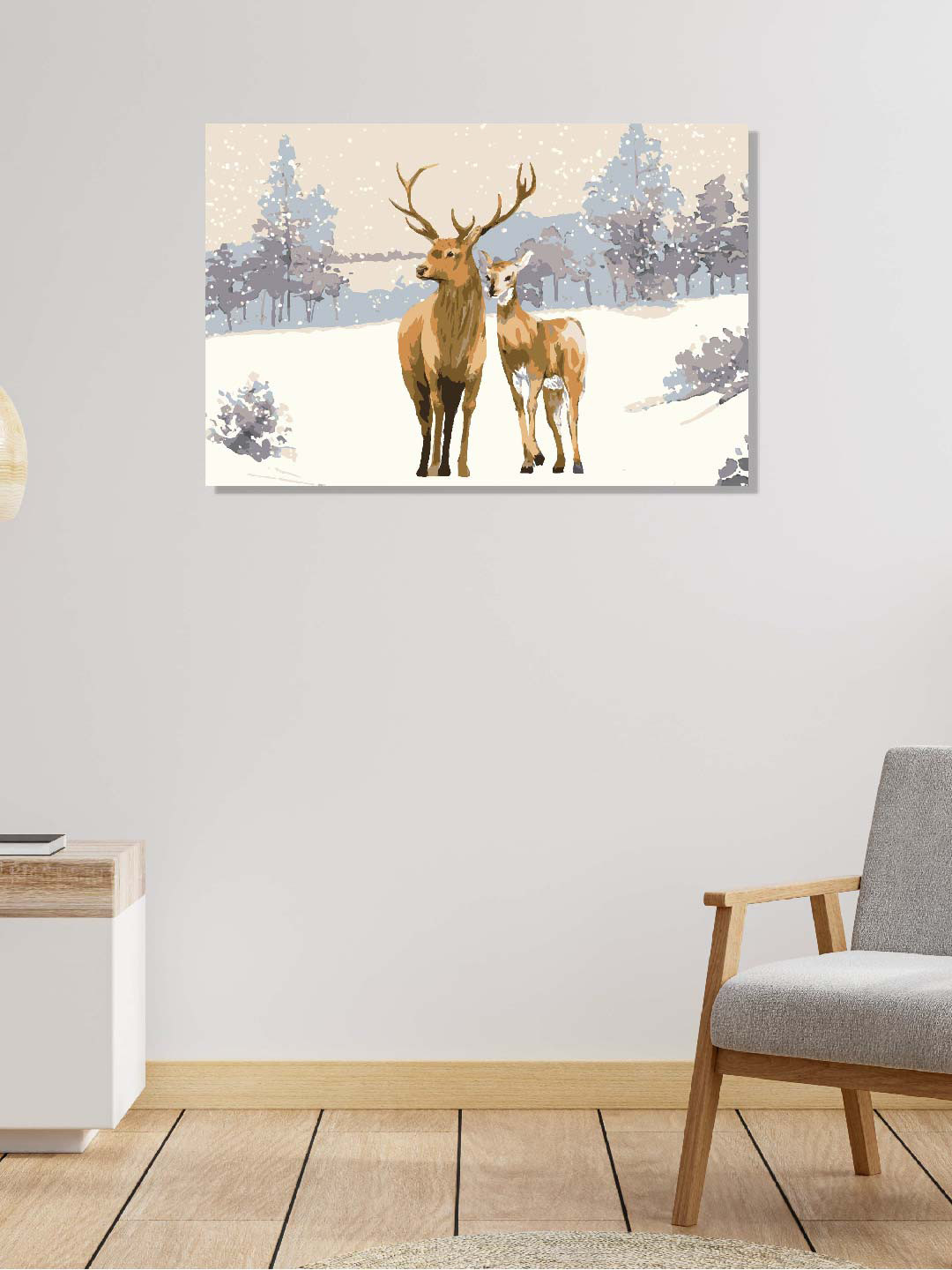 RANGOLI White Canvas Wall Living Room Rectangle Potrait Paintings Wall Art -30 x 18In