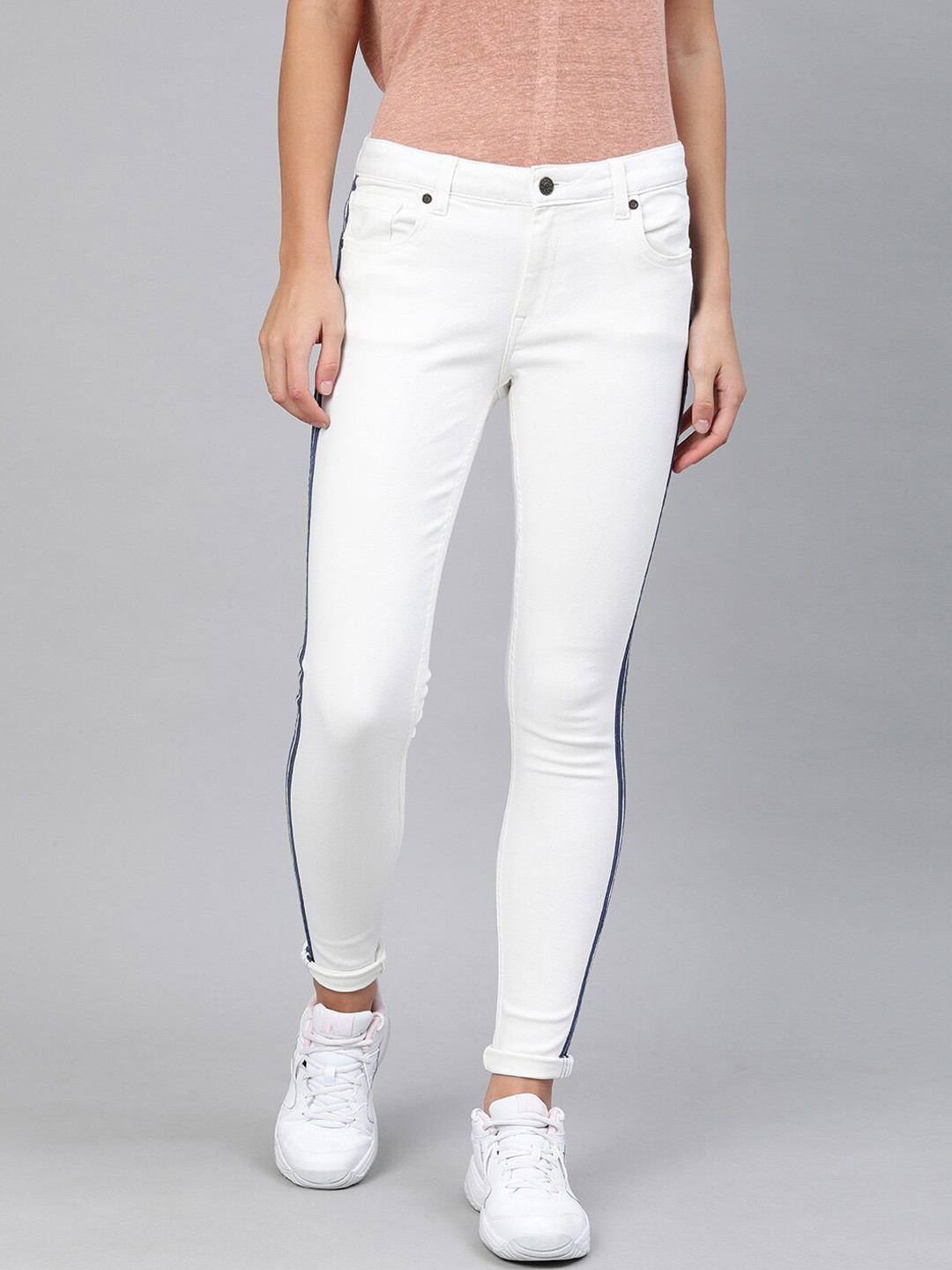 Enviously Young Women White Slim Fit Stretchable Jeans