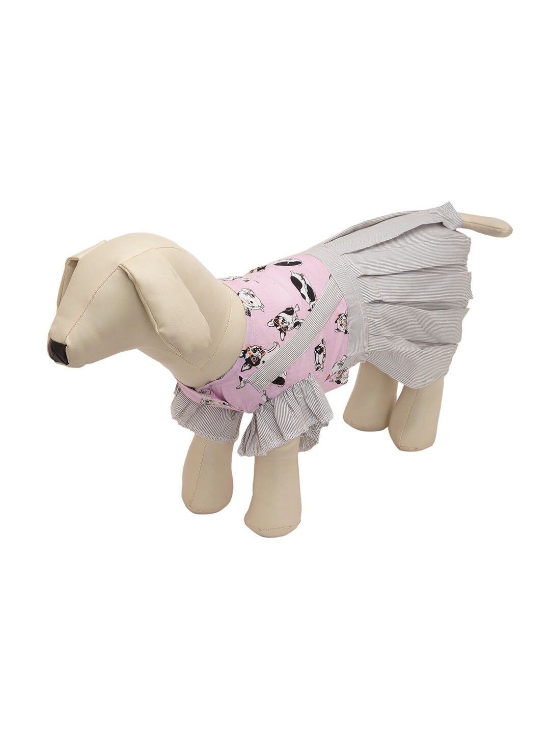 Lulala Pink Printed Cotton Frock T-Shirts Dog Dresses