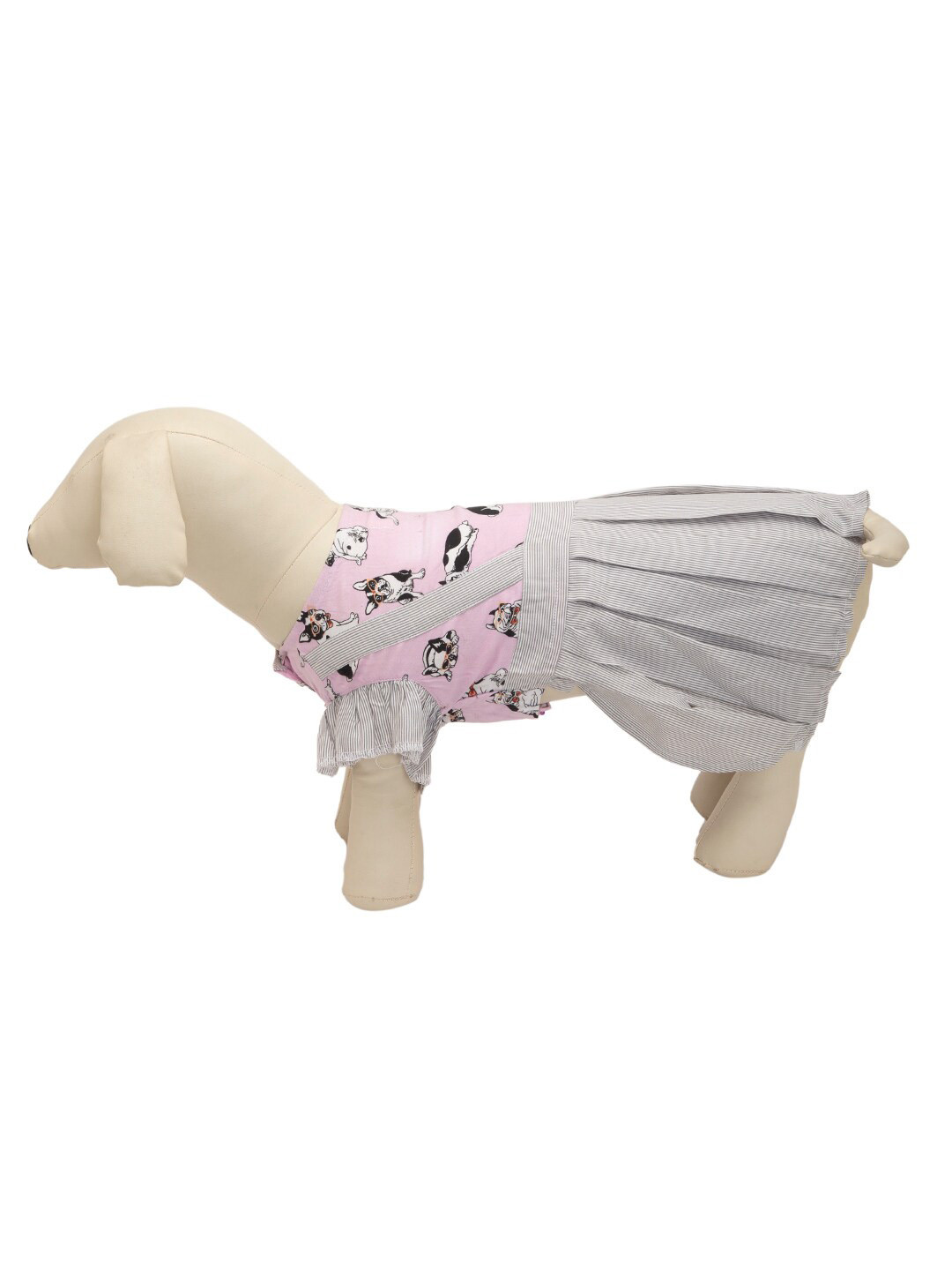 Lulala Pink & Grey Printed Frock Style Dresses With T-Shirts