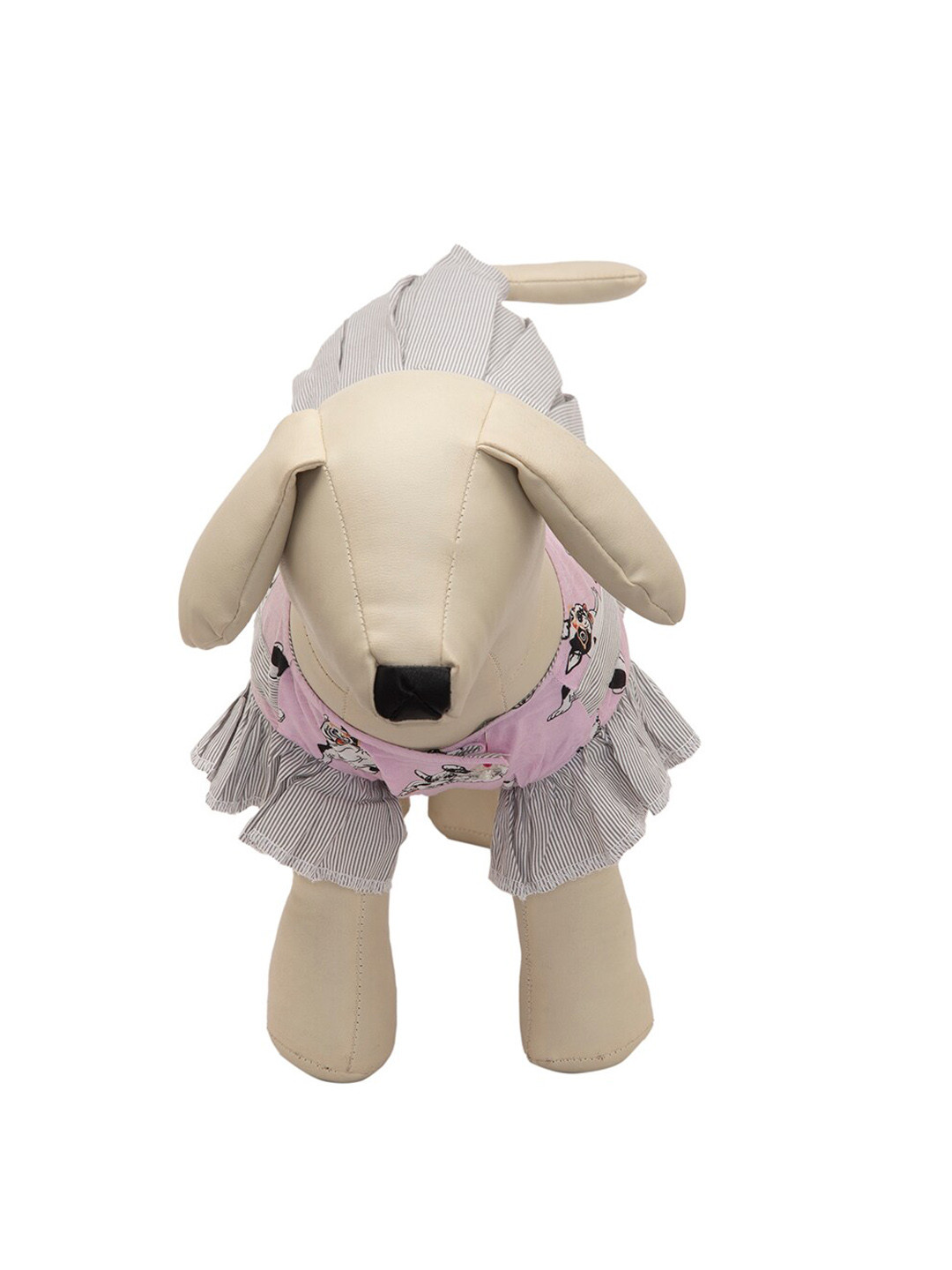 Lulala Pink & Grey Printed Frock Style Dresses With T-Shirts