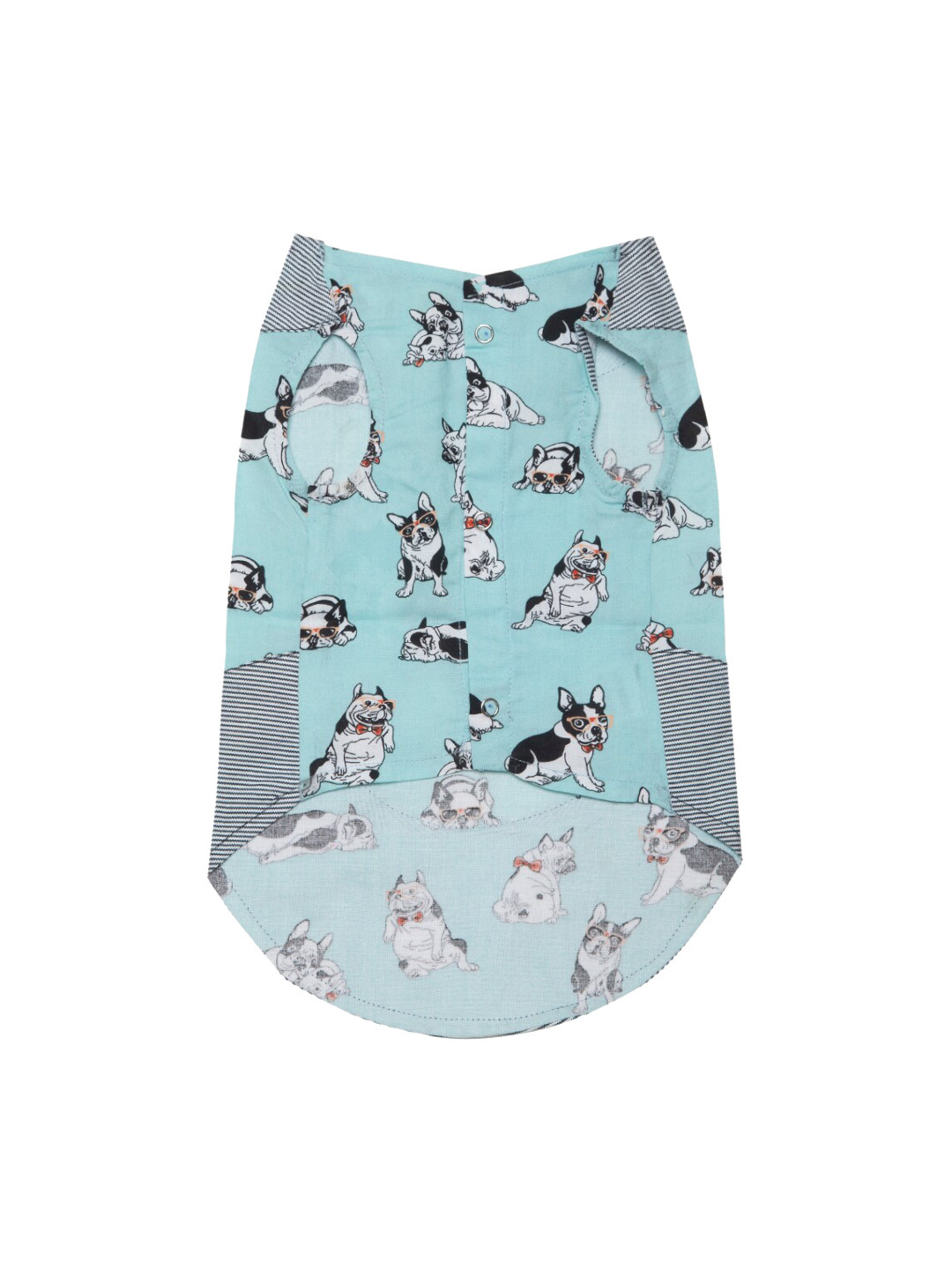 Lulala Blue & Grey Printed Cotton Dog Shirt