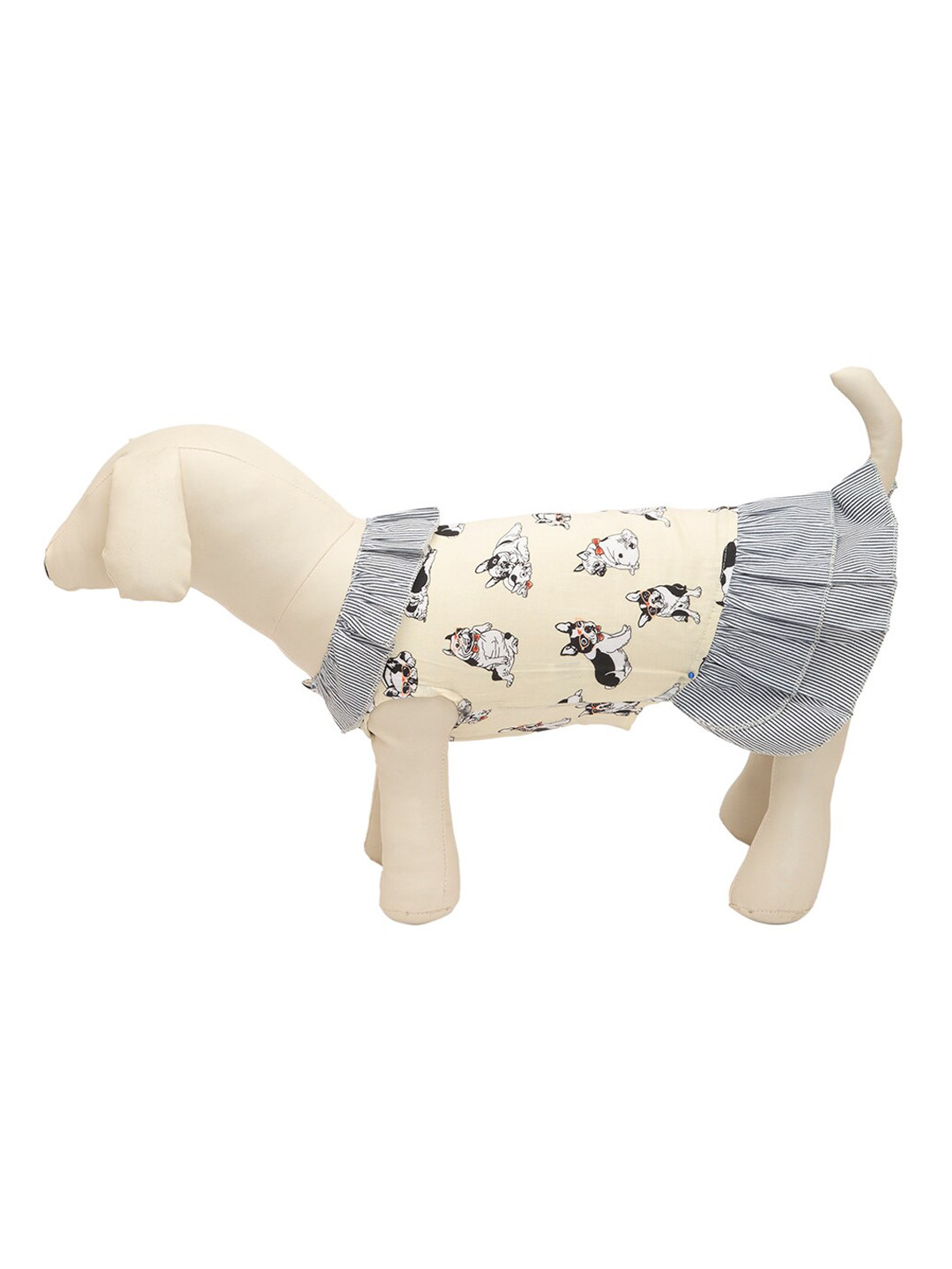 Lulala Yellow Printed Cotton Frock Skirt T-Shirts Dog Dresses