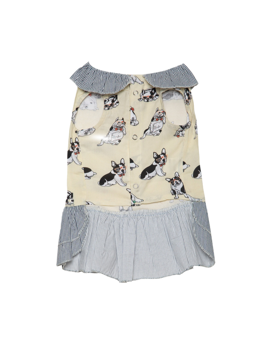 Lulala Yellow & Grey Striped Dog Dress