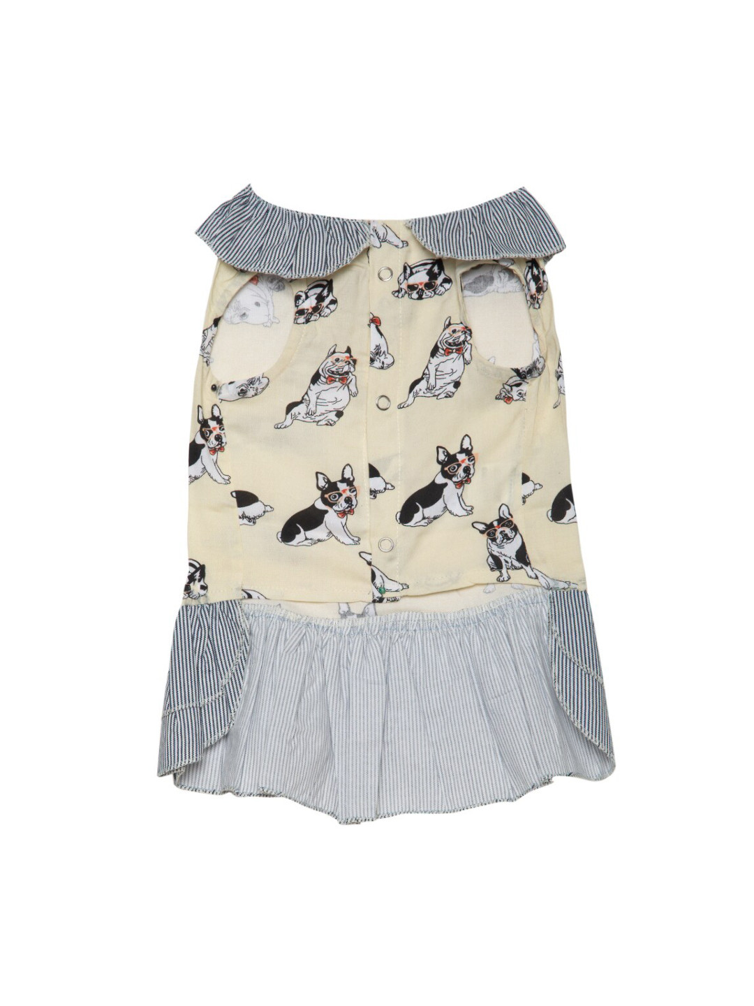 Lulala Yellow & Grey Printed Cotton Dog Dresses